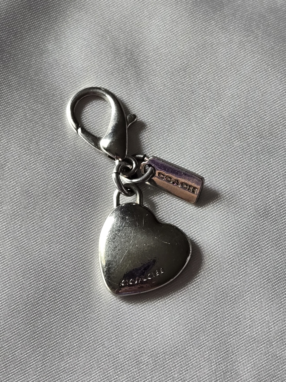 Coach Silver Heart Bag Charm
